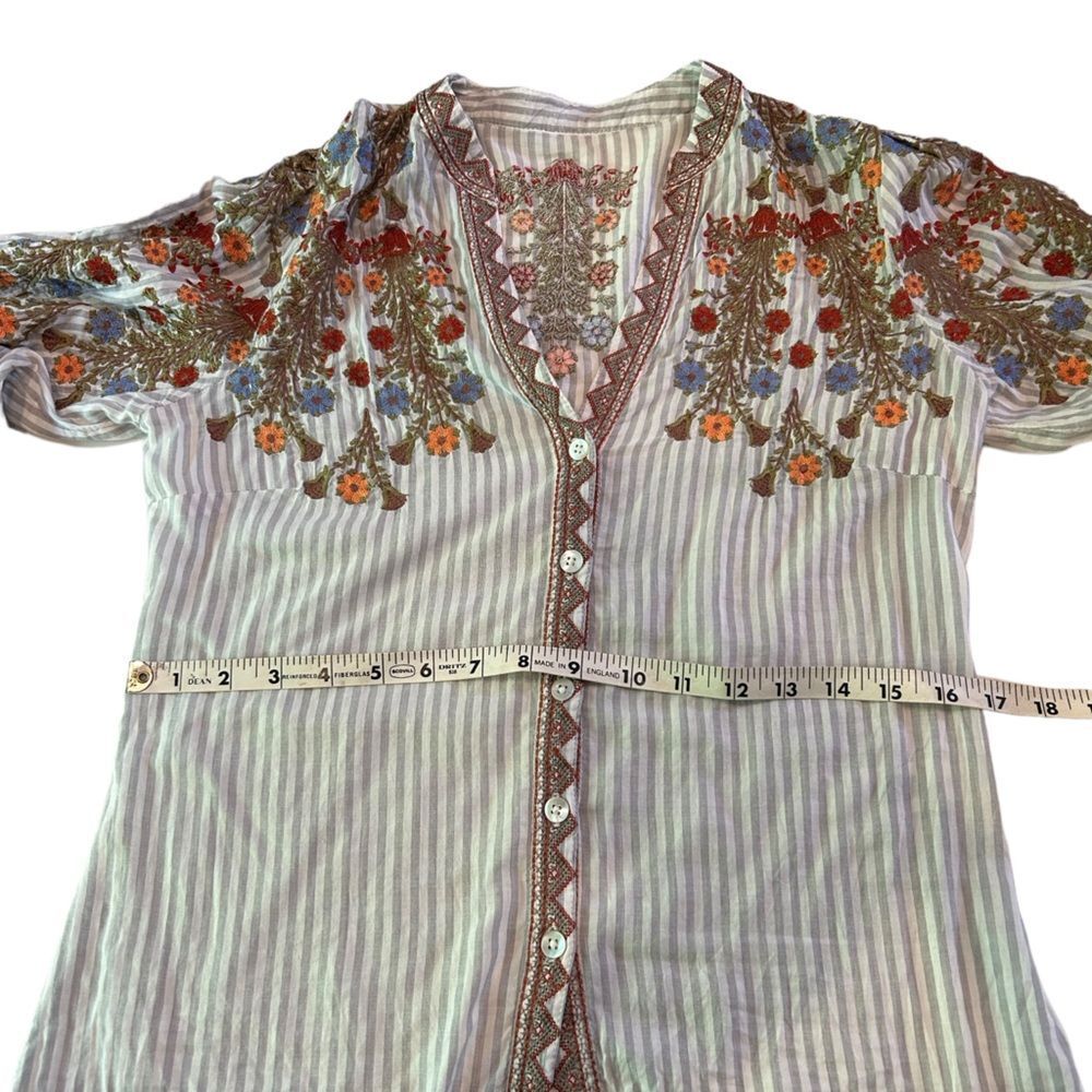 Sundance Red and Brown Embellished Blouse - Picture 5 of 9